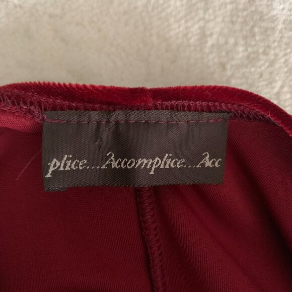 Vintage 90s Red Velvet Maxi Slip Dress Square Neck Glitter Side Slit Long Gown - Picture 11 of 16